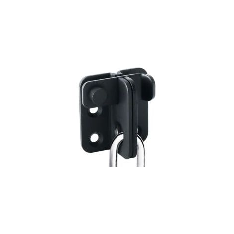 Serrure de porte coulissante, cadenas, moraillon, serrure de porte, loquet, serrure à boucle, crochet antivol, acier inoxydable, finition noir mat - Crezuo (1/4)