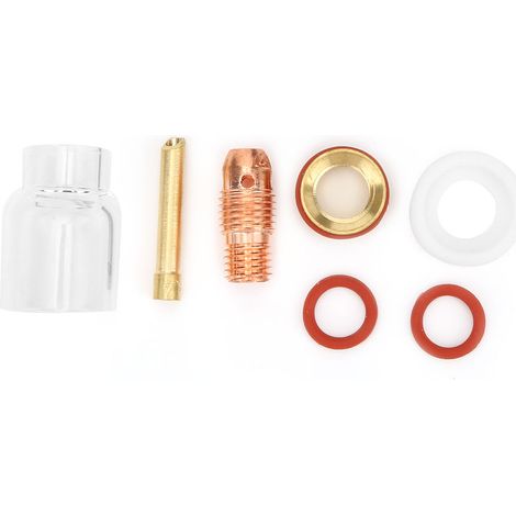 Kit de lentille à gaz et coupelle en verre pour torche TIG-9/20, compatible électrodes tungstène 1/16in 3/32in 1/8in (1,6mm) (1/5)