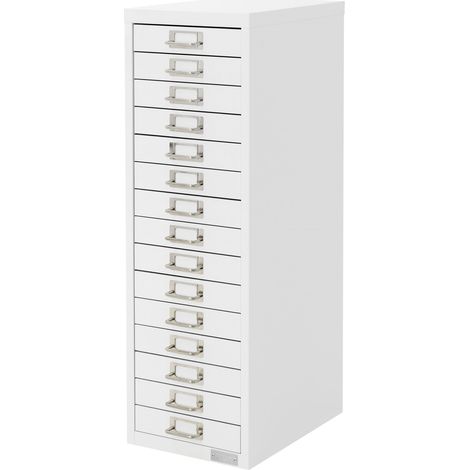 ML-Design Archivador con 15 Cajones, 28x38x87cm Acero Blanco Armario Independiente Auxiliar de Oficinas con Portaetiquetas Cajonera Metálica para DIN A4 Mueble para Almacenamiento Documentos (1/5)