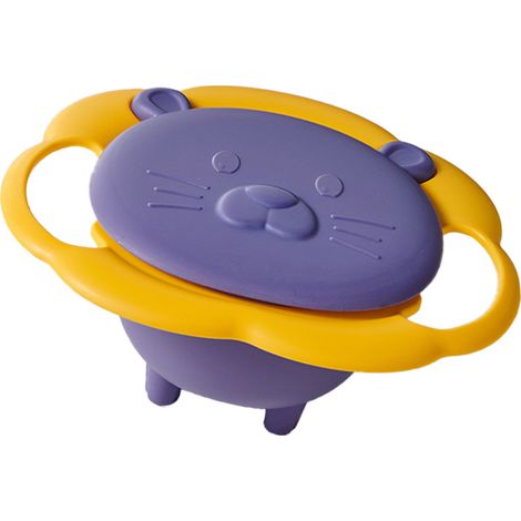Drehbarer, auslaufsicherer Kindernapf für Babys und Kleinkinder, 360° drehbar, lila (1/5)