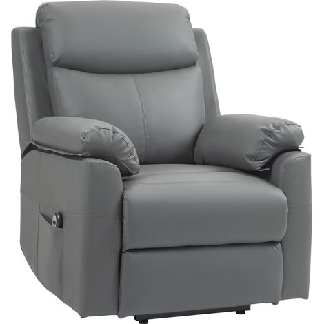 Faux Lear 70° Electric Riser Recliner Chair, Charcoal Grey (1/5)