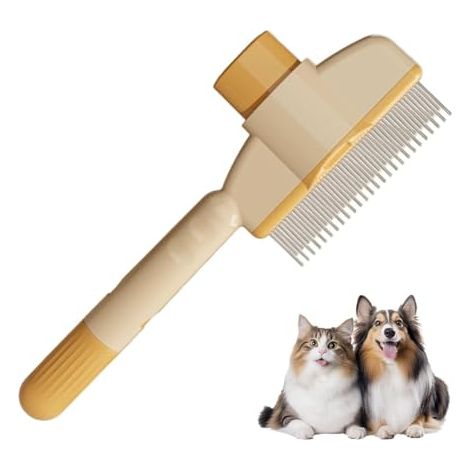 [NUNCA UTILIZADO]Cepillo para gatos, peine antipulgas, cepillo para gatos de pelo corto y largo, cepillo con botón de liberación, peine para gatos, suministros para gatos (1/5)