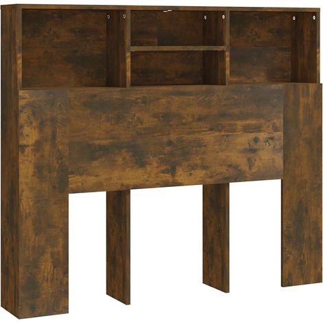 Mueble cabecero roble ahumado 120x19x103,5 cm vidaXL