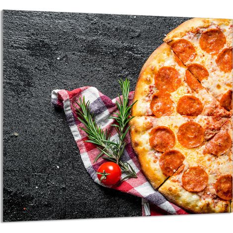 GLASPLATTE FÜR KÜCHE 65x60 Pizza