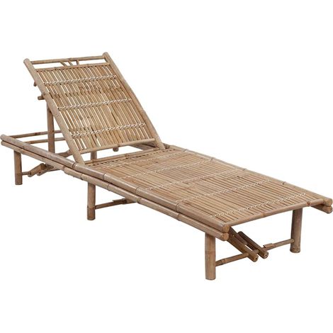 Maison Exclusive - Garten-Sonnenliege mit Auflage Bambus (1/5)