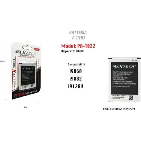 Trade Shop - MAXTECH PA-T022 LANGLEBIGER AKKU FÜR SAMSUNG GALAXY I9060/I9060I 2100 mAh LITHIUM -