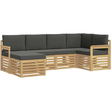 Ensemble de canapés d'extérieur 6 pc Blanc et anthracite vidaXL