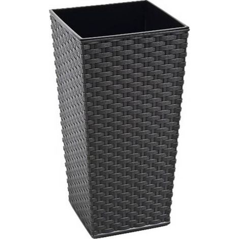 [NEUWERTIG] B-Ware Siena Garden Pflanzvase Pflanzgefäß Gartenpflanze grau 30x30x57cm Kunststoff (1/2)