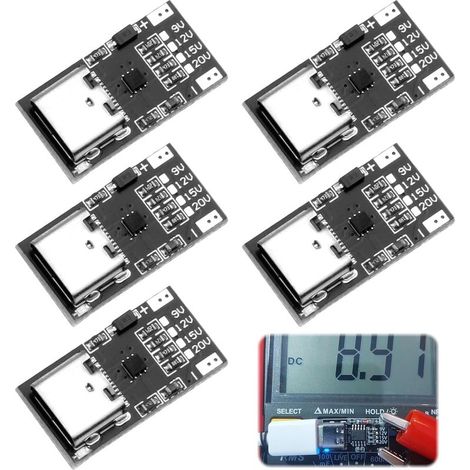 5 pièces Module de déclenchement USB à Charge Rapide, PD/QC/AFC Board avec Interface de Type C, Supporte PD3.0/PPS/QC4+/FCP/AFC, pour caméra, Banque d'alimentation, routeur (1/5)
