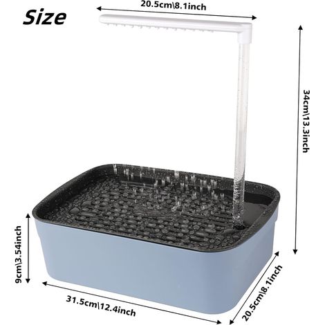 Bain d'oiseaux, bac à douche, perroquet, baignoire automatique avec douche, bain d'eau à circulation pour animaux de compagnie, pompe à eau USB, levier de pulvérisation, (gris)