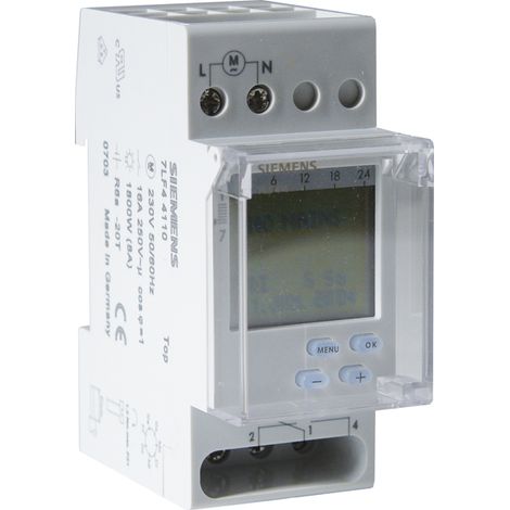 Siemens – Horloge hebdomadaire digitale automatique 2 modules – Contact inverseur – Affichage LCD – Programme journalier ou hebdomadaire