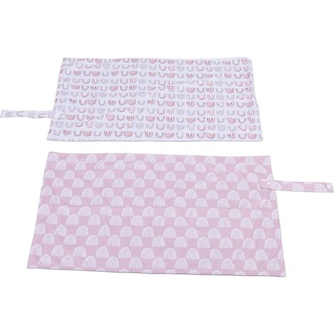 Lot de 2 Alèses Bébé Imperméables Lavables Réutilisables Pliables Portables Mignonnes Anti-Fuites Protection Literie (1/5)