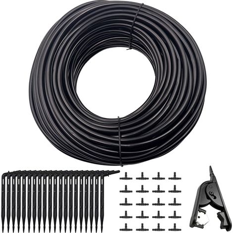 1 Kit tuyau irrigation,40m,tuyau micro 4/7mm,22 raccords,20 goutteurs,jardin,serre,bonzaï