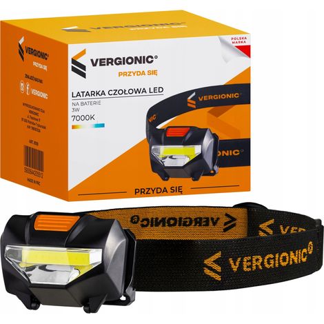 Lampe torche, lampe frontale, lampe frontale LED, à piles, 3 W (1/5)