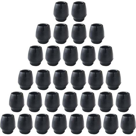 Rutschfeste Silikonfüße für Tische und Stühle, 32 Stück, Stuhlkappen (12–16 mm), Stuhlbeinschoner für runde Möbelbeine, schwarz (1/4)