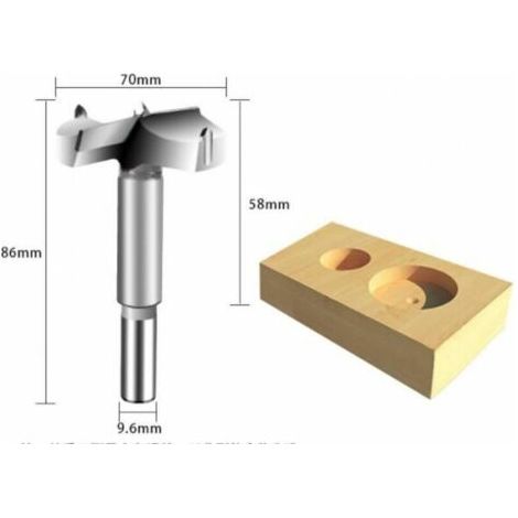 Meche a Bois, Diametre 60/70/80/90mm, Foret Fraise Carbure Pour Faconner Trou Travail du Bois, L'installation de Portes Sphériques Bois, Tiroirs, Plastique, Contreplaqué 4pcs (1/4)