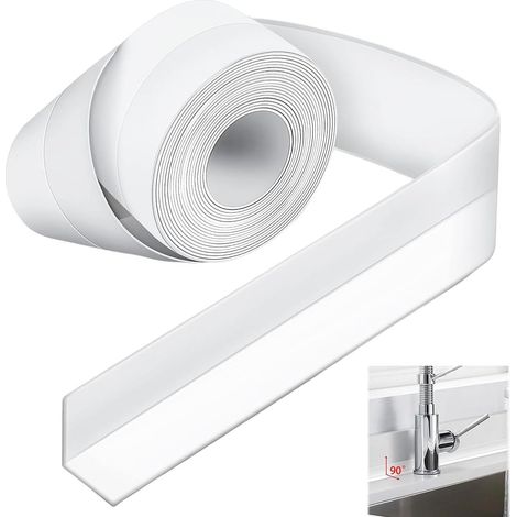 Joint Salle De Bain Bande Autocollante Pvc Souple 22Mm X 5M Blanc Anti-Moisissure Baignoire Douche Évier 1 Rouleau (1/5)