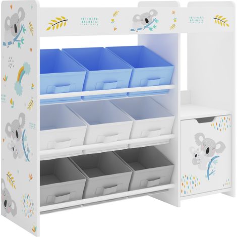 Scaffale dal design senza tempo per soggiorno camera da letto mobiletto portaoggetti per bambini con motivo 80 x 90 x 30 cm bianco grigio blu 030011221