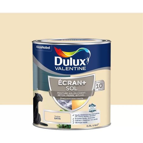 Peinture DULUX VALENTINE Ecran+ Sol Sable Satin 0,5 L (1/3)
