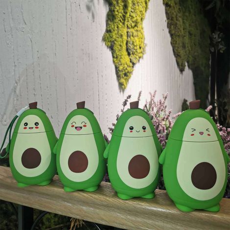 Gourde mignonne en verre à double paroi avec motif avocat, idéale pour les petites filles, avec bandoulière, et cadeau parfait pour les étudiantes. (1/5)