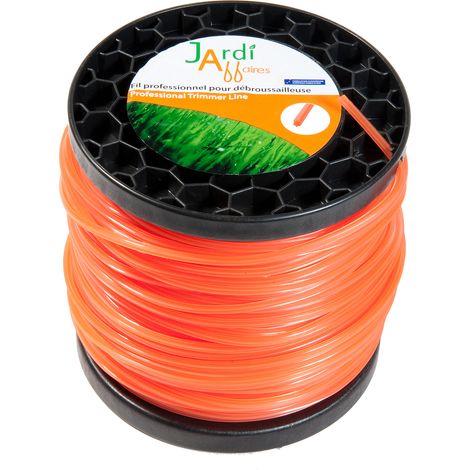 Jardiaffaires – Bobine de fil étoile 3mm x 161 mètres – Fil professionnel pour débroussailleuse – Coupe nette sans éclat – Pour terrains accidentés
