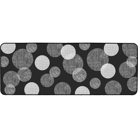 Tapis de Couloir Imprimé "Oxana" 45x120cm Noir (1/2)