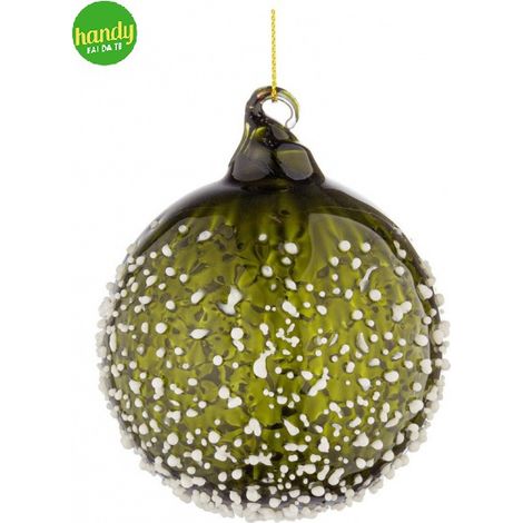 Sfera in vetro Breath Bizzotto verde/bianco Ø8 cm
