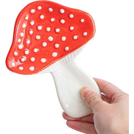 Porte-cuillère champignon créatif, porte-cuillère à soupe/baguettes de restaurant original, support de cuisine en céramique facile à nettoyer (1/4)