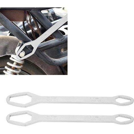 Vente par lot de 2 : clé à douille multifonctionnelle 8-22 mm, clé universelle autoserrante réglable à double extrémité, longueur 260 mm. (1/5)
