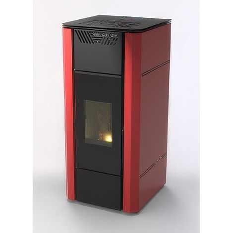 Termostufa a Pellet Idro C Line Air Prometeo 18V Bordeaux 16 kW Classe A++ 5 Stelle