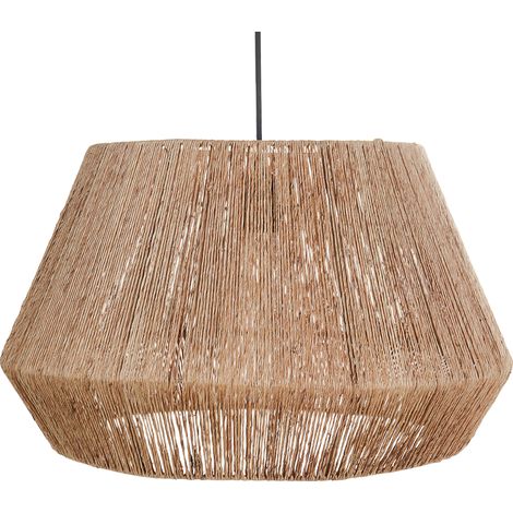 Lámpara colgante pantalla de yute base de hierro estilo boho natural Birau