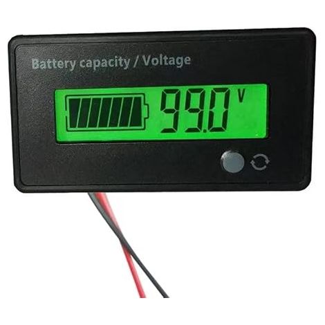 Universal Battery Meter 12-84V Voltage Capacity Monitor Lead Acid Lithium-Ion 3-15S Green LCD Display Camper Van Boat Bicycle Electric Solar Panel (1/5)