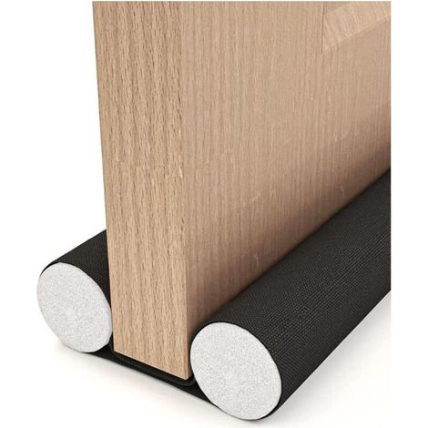 Boudin de Porte Isolant avec Tissu Oxford écologique, 93cm Boudin de Porte Libre de Couper, Boudin de Porte Double pour Portes Intérieures 3-5 cm, Noir (1/4)