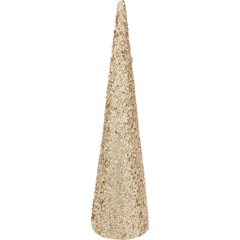 Cône Déco "Sequins" 120cm Doré (1/3)