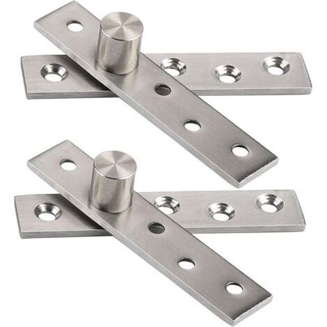 2pcs Charnières de Porte Pivotantes à 360 Degrés de Rotation, 95mm épaissies Pivot Hinge Cachée en Acier Inoxydable, Pivotante Charnière Robuste pour Meuble Chaussures, Armoire Bois, Pivot Excentrique (1/5)