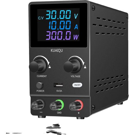 Alimentation de laboratoire réglable, jusqu'à 30V de sortie, jusqu'à 10A de courant (1/2)