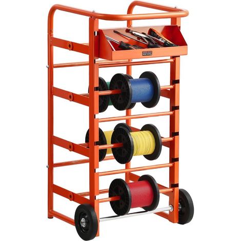 11 barres transversales support de bobines de fil à roulettes, distributeur de câbles 136 kg pour divers usages (1/5)