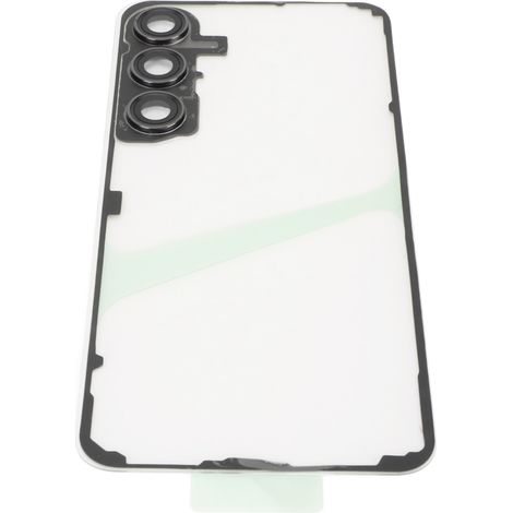 Coque arrière transparente de remplacement pour Galaxy S23 (cadre noir), avec objectif caméra et support intégré. Outils de réparation. (1/5)