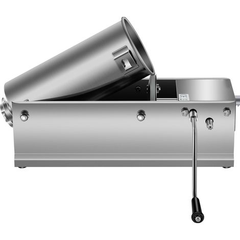 Mophorn Manueller Wurstfüller, 5 l / 11 Pfund horizontaler Fleischfüller, Design mit zwei Geschwindigkeiten, lebensmittelechter Edelstahl, 5 Füllrohre, ideal für den privaten und gewerblichen Gebrauch