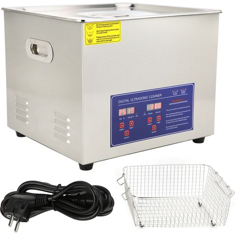 Nettoyeur Ultrasonique 15L Cuve Acier Inoxydable avec Chauffage et Minuteur PS-60AEU 220V, Bains de Nettoyage Professionnel pour Pièces, Outils, Bijoux (1/5)