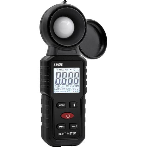 Digital Lux Meter, Light Measurement with 0.1-200,000 Lux, Portable Digital Ambient Light Meter Range Up to 200,000 Lux for LED Light, Plants (1/5)