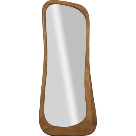Made In Meubles – Miroir sur pied en bois de manguier 180 cm – Forme organique avec cadre sculpté – À poser au sol – Pour chambre ou dressing (1/5)
