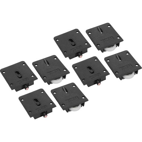 4 Paires de Roulettes Nylon Roues Simples pour Meubles, Placard, Armoire, Porte Coulissante (1/5)