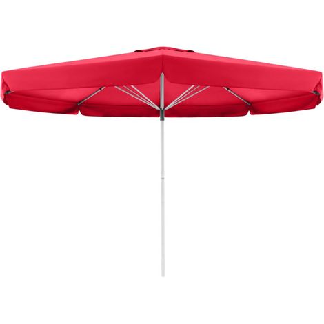 Doppler Sonnenschirm/ Großschirm "Telestar" Ø 5,00 m, rot, mit Volant, Bezug aus 100% Polyester, Gestell aus Aluminium, 25 kg Sonnenschirm / Großschirm "Telestar 500", inkl. Schutzhülle, rot, Ø 500 cm (1/5)