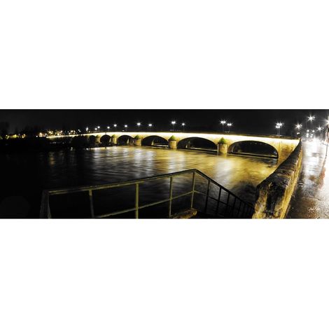 Tableau sur toile vue pont Georges V Orléans 30x97 cm - Impression sur Toile Murale Décorative - Image imprimée en HD sur Toile - Toile sur Châssis en Bois FSC - Fabriqué en France (1/4)