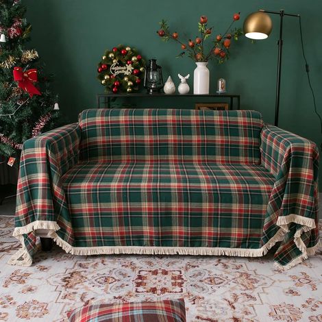 Christmas Throw Blanket, Large Size, Christmas Bedspread, Throw Blanket with Jacquard Tassels, Sofa Cover, New Year's Decoration, Christmas Tablecloth, Christmas Party - 180x260cm (1/5)