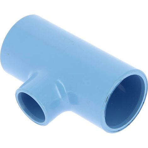 Té réduit 90° PVC bleu air comprimé femelle-femelle Ø32x20
