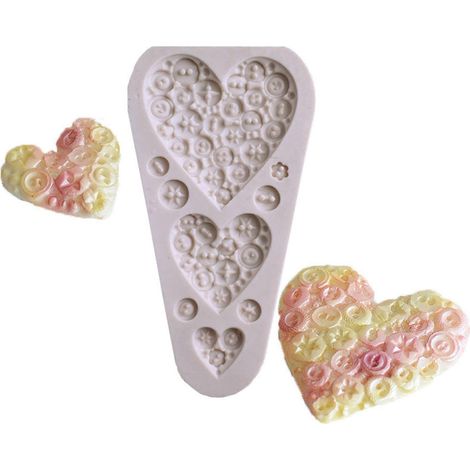 Moule à fondant en forme de cœur, moule à chocolat pour créations DIY, moule en silicone (1/4)