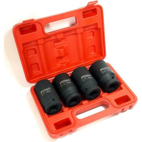 BUSSOLE BOCCOLE PER PISTOLA AVVITATORE PNEUMATICO SET KIT 4 PZ 3/4" DA 30 A 36MM