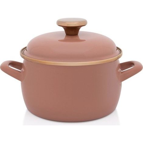 Emaillierter Topf Mokka-Mousse 16 cm 2,2 l METALAC